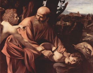 Caravaggio: Il sacrificio di Isacco, cm. 104 x 135, Uffizi, Firenze.
